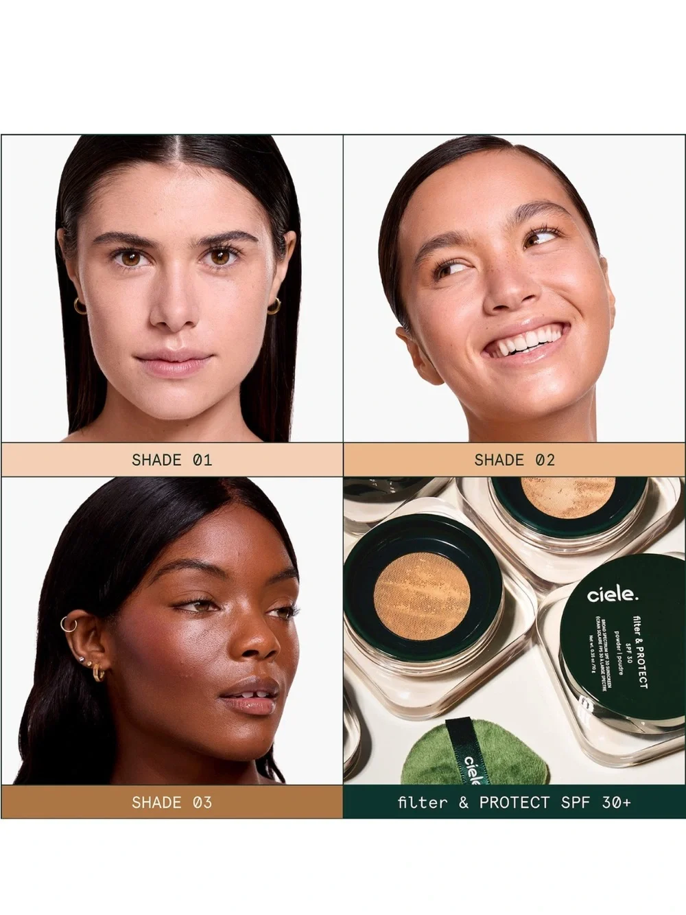 NOB Ciele shade 01 filter and protect SPF 30 blurring finishing setting powder